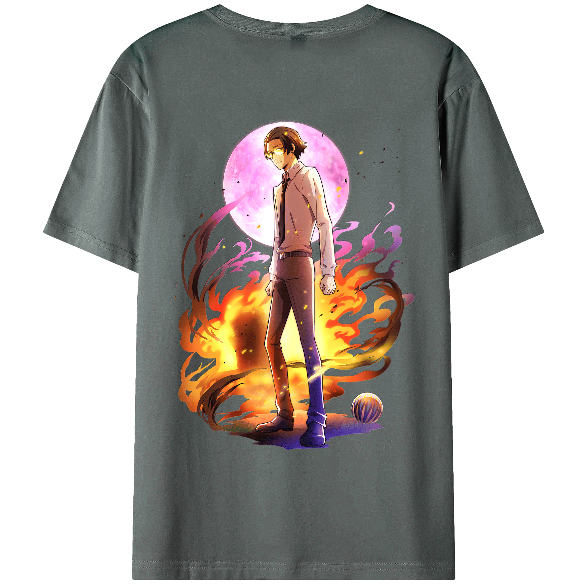 （画像用） 文豪ストレイドッグス Bungo Stray Dogs 綿100％ メンズ半袖Tシャツ（バックプリント） 通気性